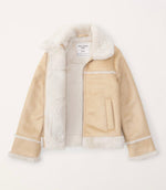 Girls Faux Leather Shearling Jacket