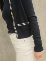 Contrast Trim Cardigan Set