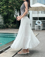 Pleated and Gathered Tulle Skirt