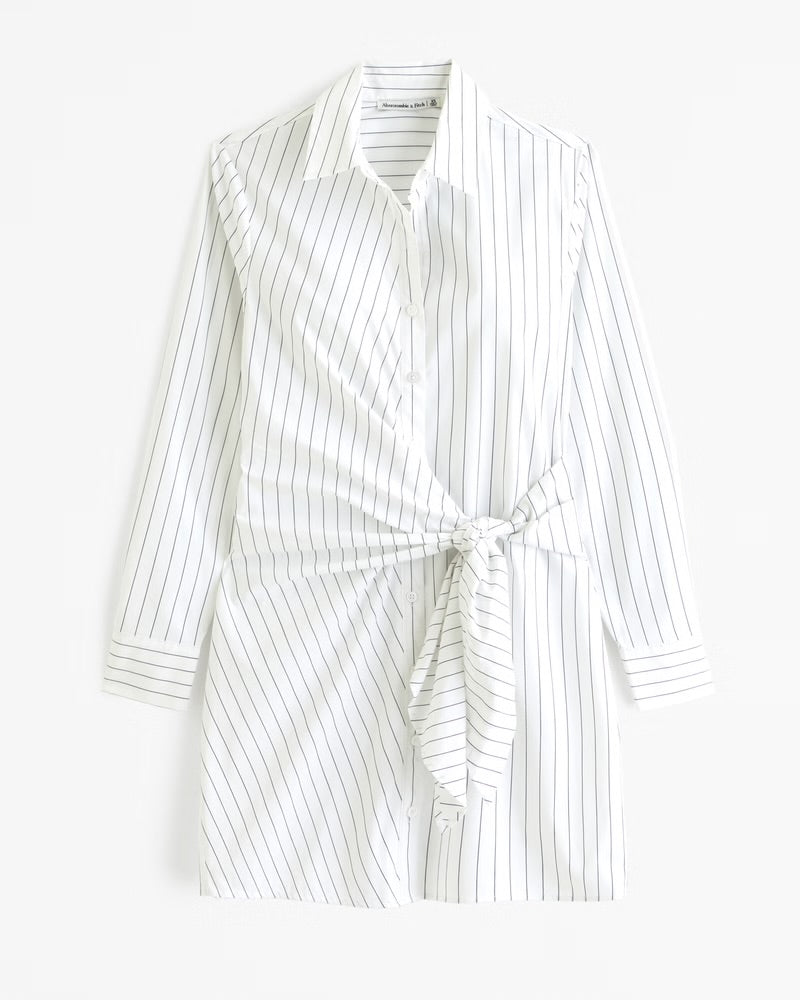 Long-Sleeve Wrap Shirt Dress