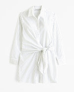 Long-Sleeve Wrap Shirt Dress