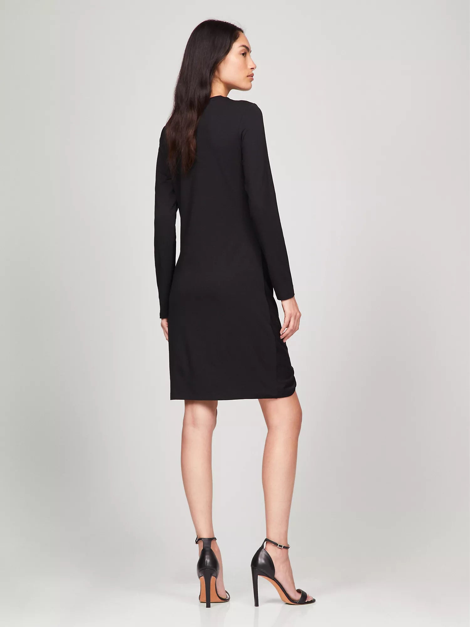 Long-Sleeve Knotted Stretch Dress