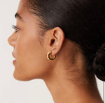 14K Gold Plated Lightweight Chunky Open Loops