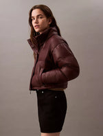 Classic Faux Leather Puffer Jacket