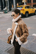 Callen Suede and Fur Faux Shearling Coat