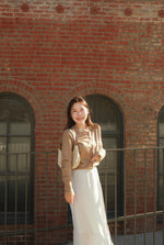 Ruffled Eyelet Trim Button Down Cardigan