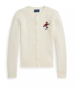 Girls Bear Cableknit Cardigan