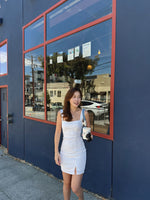 Social Sensation White Square Neck Mini Bodycon Dress