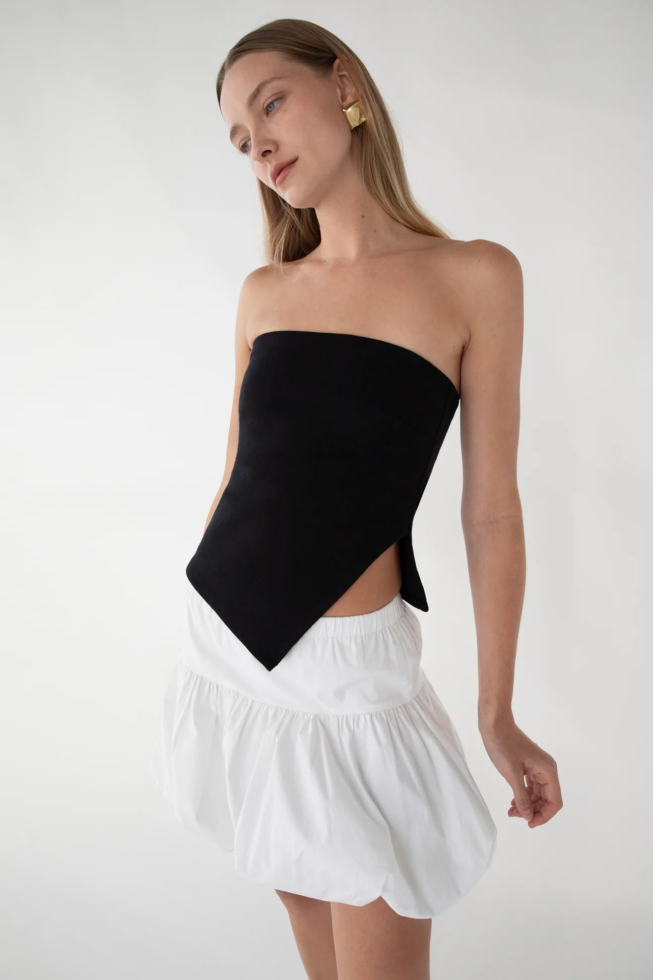 Cropped Tube Top with Side Slit