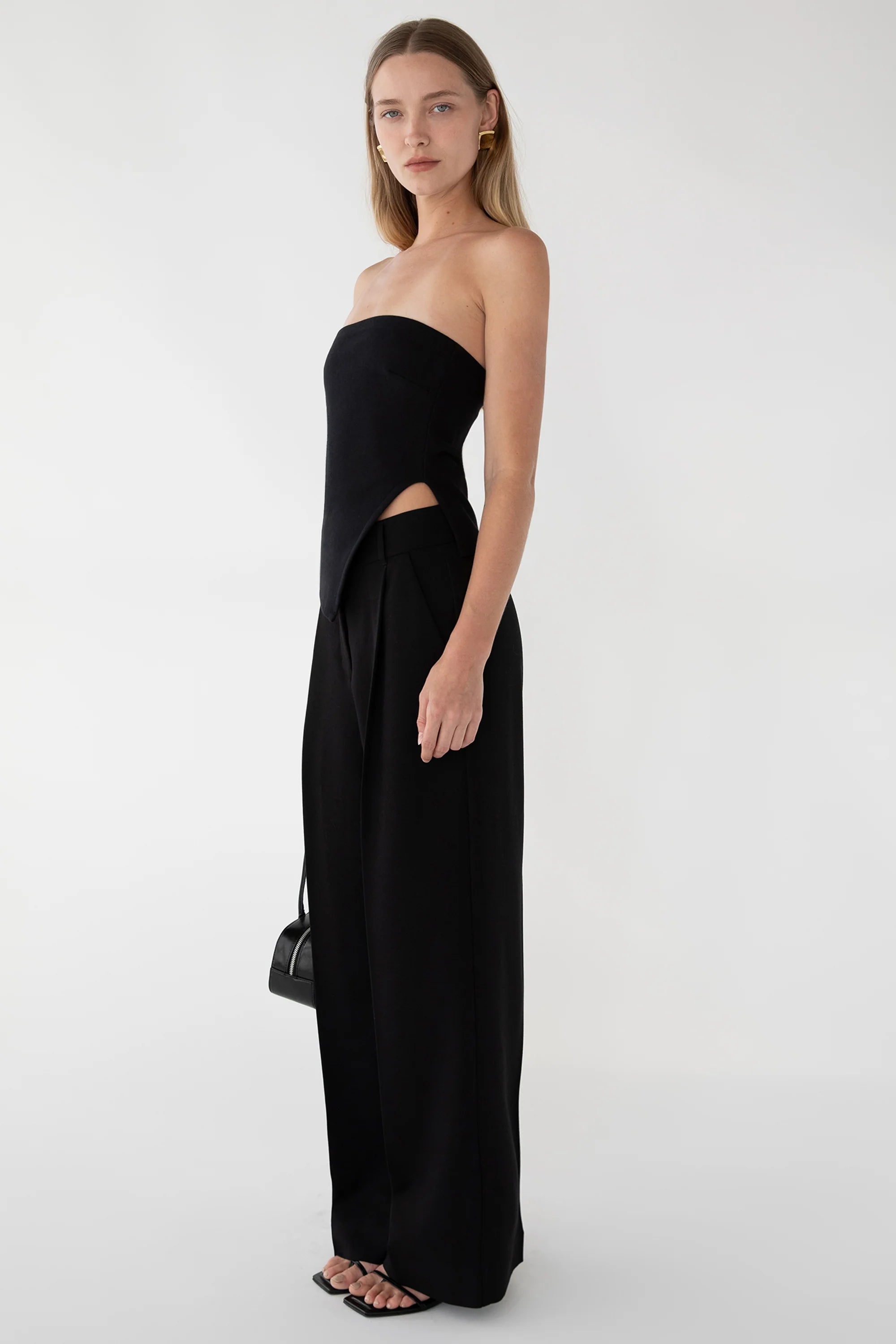 Cropped Tube Top with Side Slit