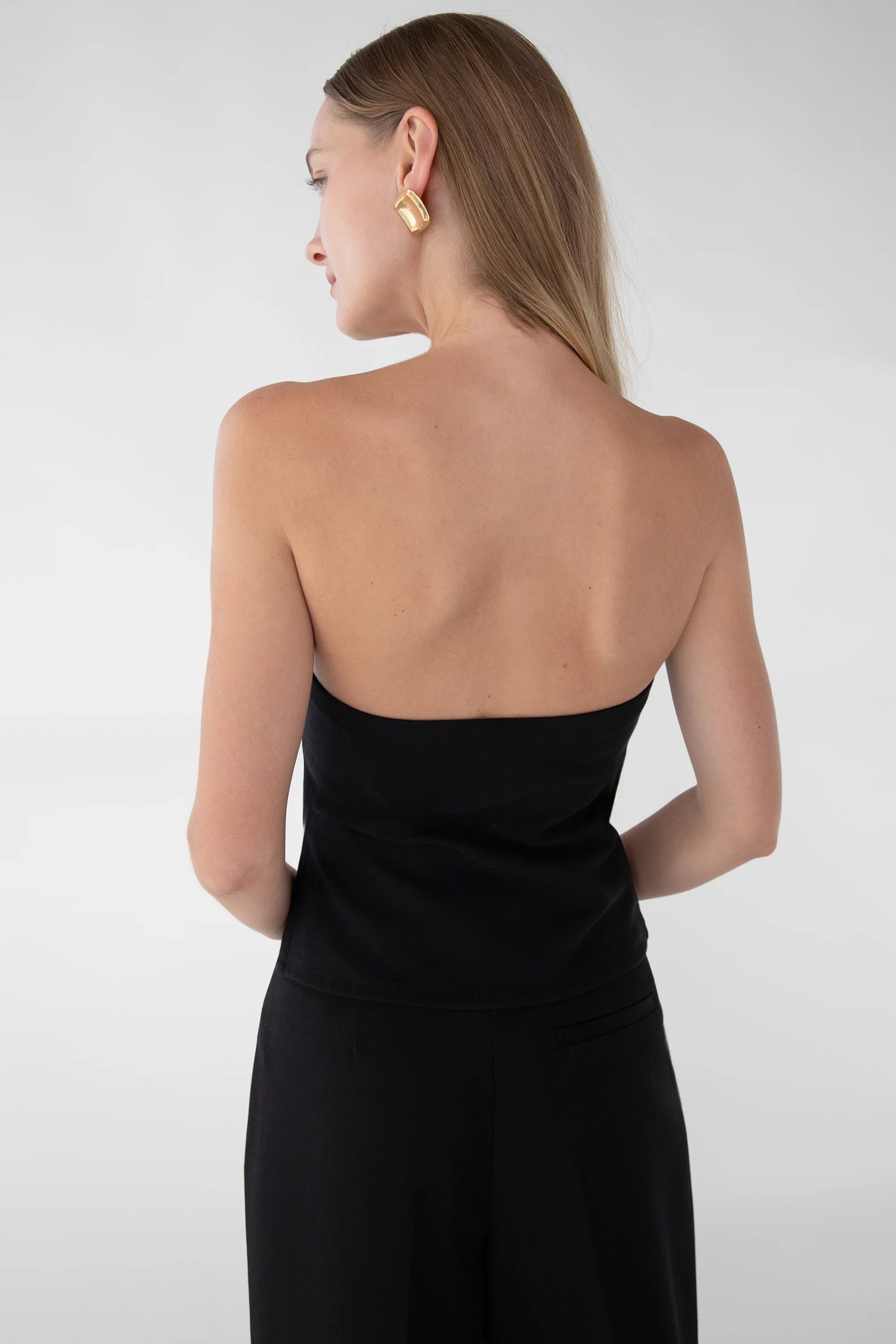 Cropped Tube Top with Side Slit