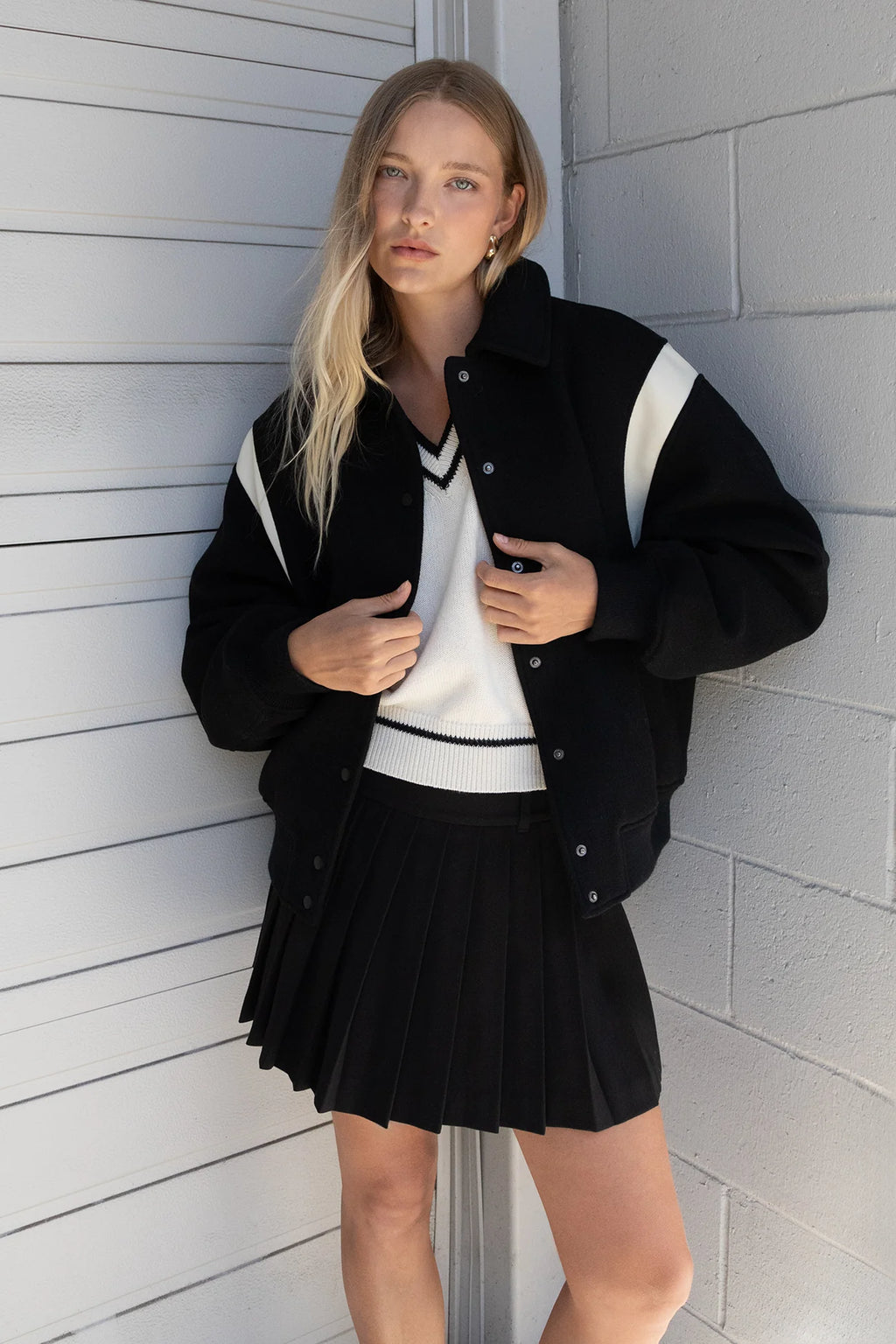 Varsity Wool Blend Bomber