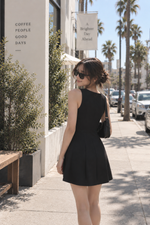 Lavonne Sleeveless Boat Neck Mini Dress