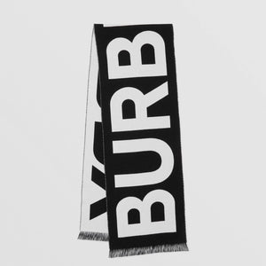 Burberry Logo Wool Jacquard Scarf