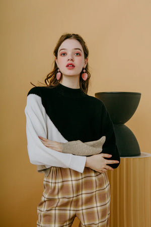 Meredith Wool Sweater - Black & White