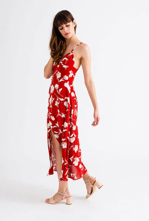 Carly Dress - Red Floral