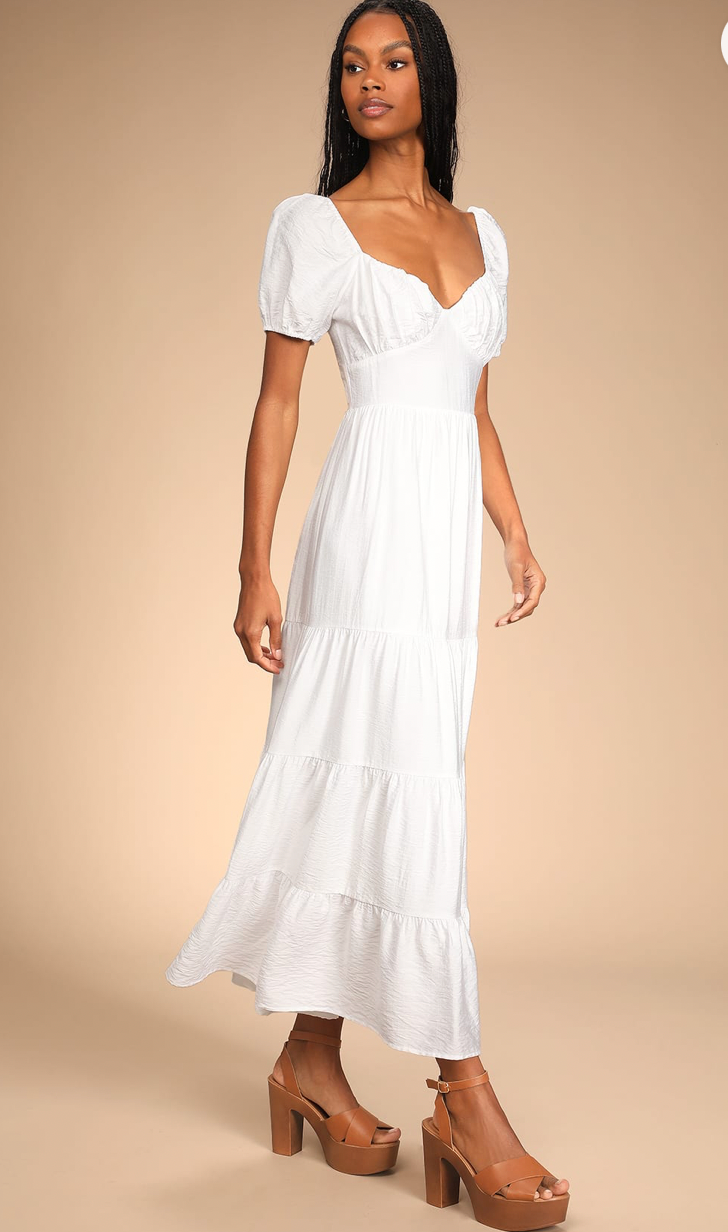 Puff Sleeve Maxi Dress