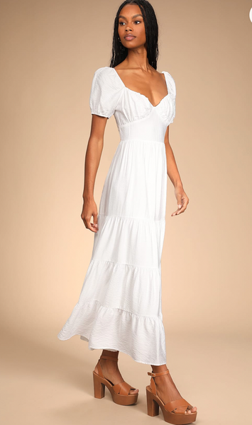 Puff Sleeve Maxi Dress Elephant Clouds Apparel Puff Sleeve Maxi Dress Elephant Clouds Apparel