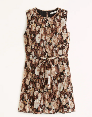 High-Neck Plisse Mini Dress