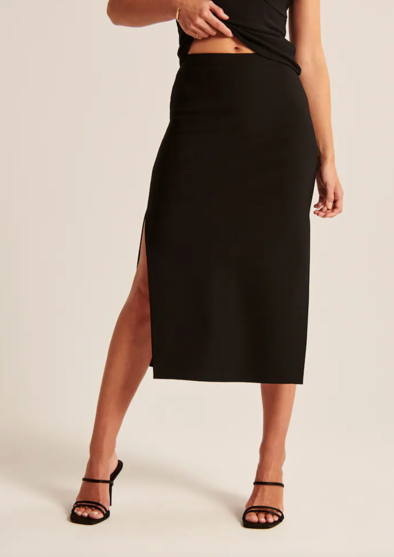 Double Slit Midi Skirt