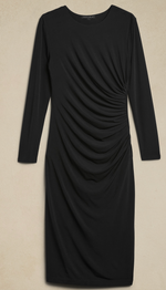 Knit Shirred Midi Dress