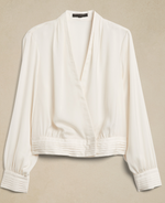 Pleated Wrap Blouse