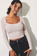 Ribbed Knit Cropped Top