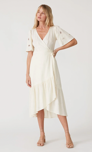 Sadie Embroidered Wrap Dress Elephant Clouds Apparel Sadie Embroidered Wrap Dress Elephant Clouds Apparel