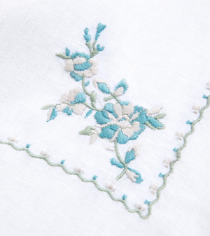 Girls Linen Blend Embroidered Set