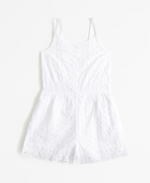 Girls Embroidered Cut Work Romper