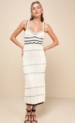 Pointelle Knit Sleeveless Midi Dress