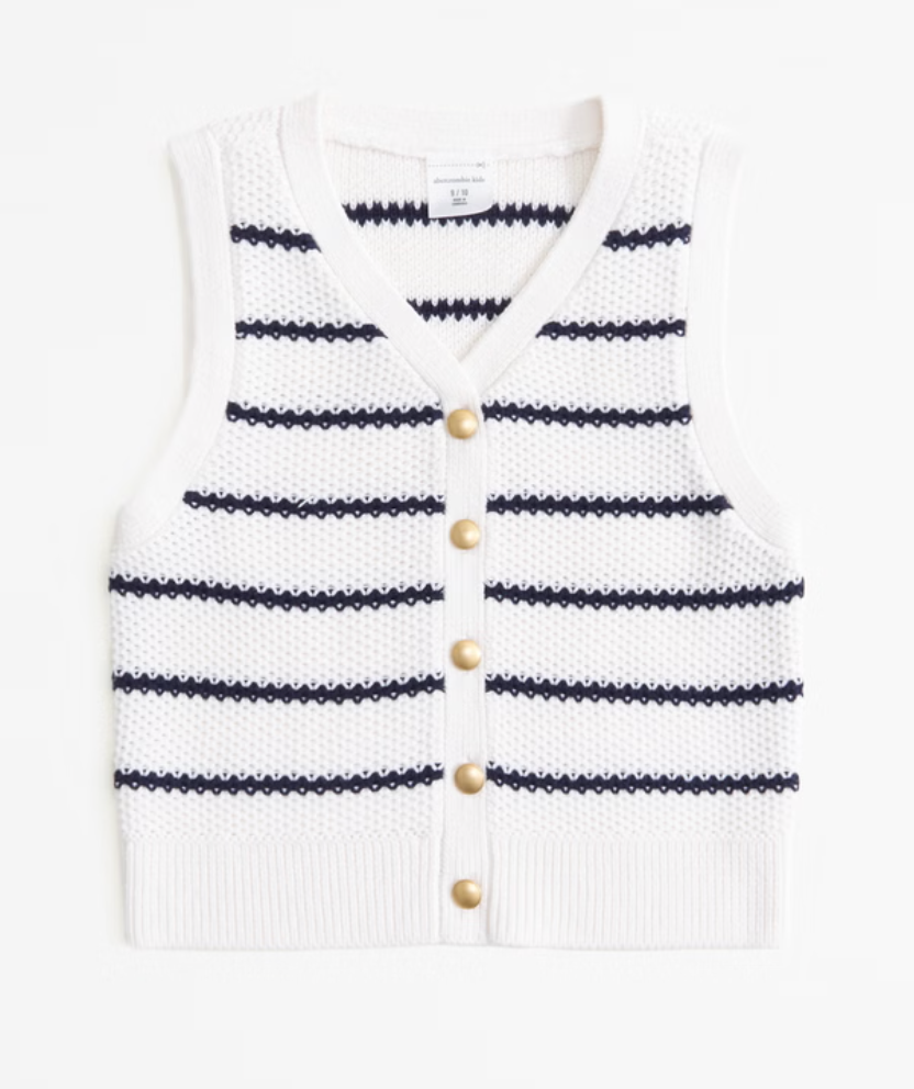 Girls Cropped Button Vest