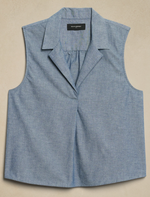 Poplin Collared Top