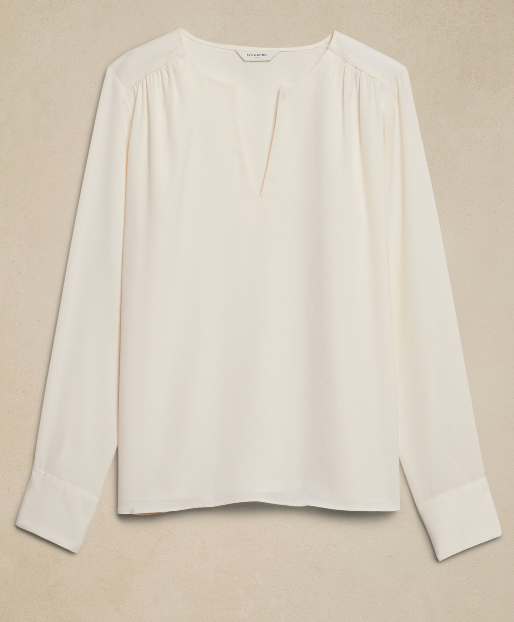 Shirred-Neck Blouse