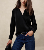 Shirred-Neck Blouse