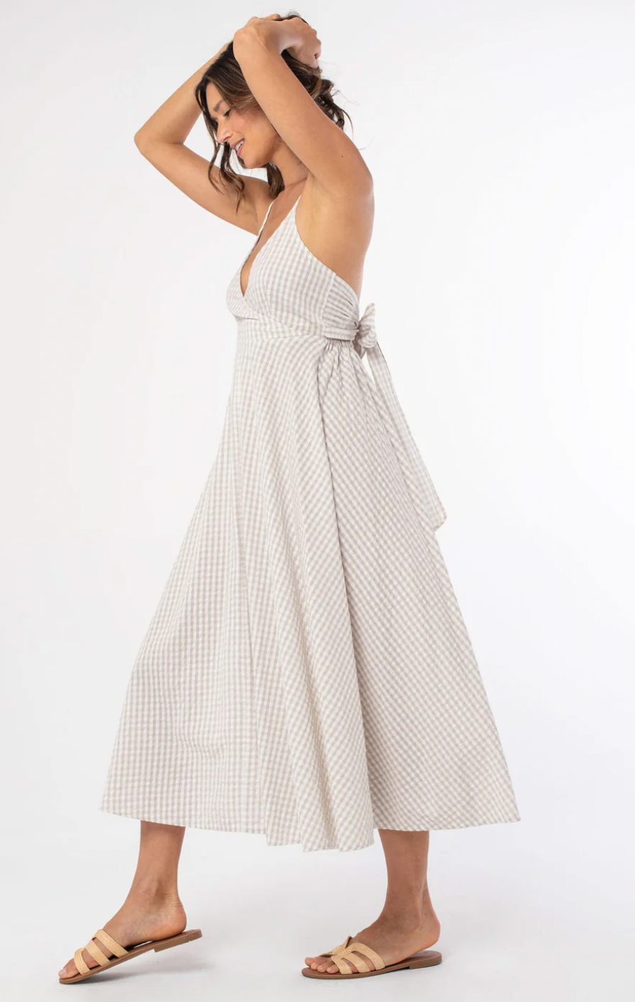 Seaside Gingham Midi Dress