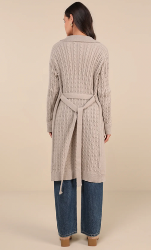 Cable Knit Duster Cardigan