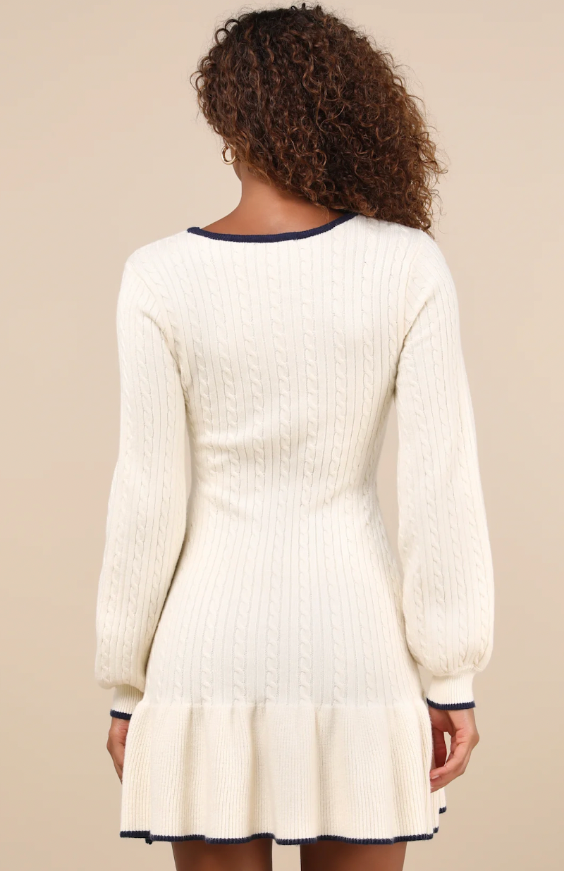 Cable Knit Sweater Mini Dress