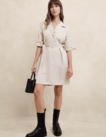 Satin Twill Mini Shift Dress