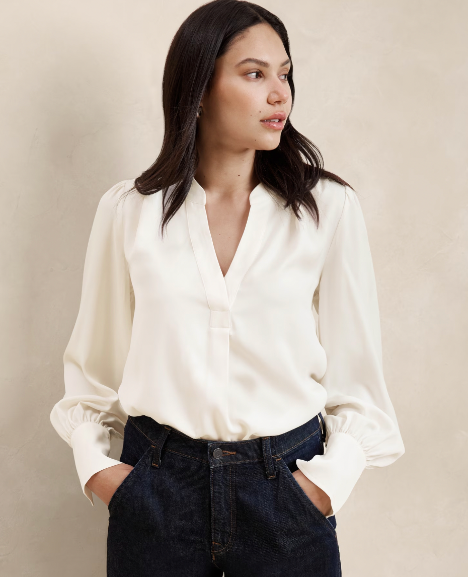 Volume-Sleeve Blouse