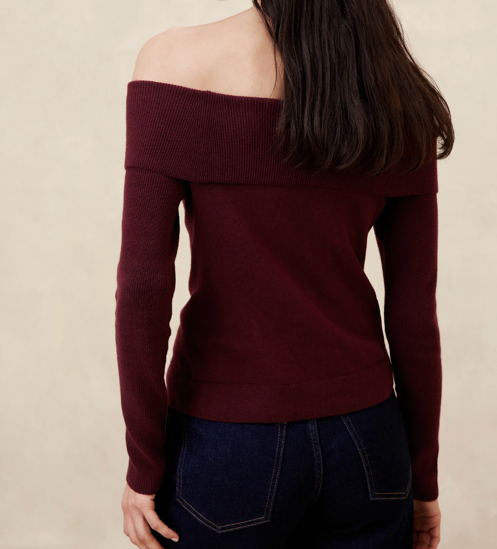 Ribbed Off Shoulder Sweater