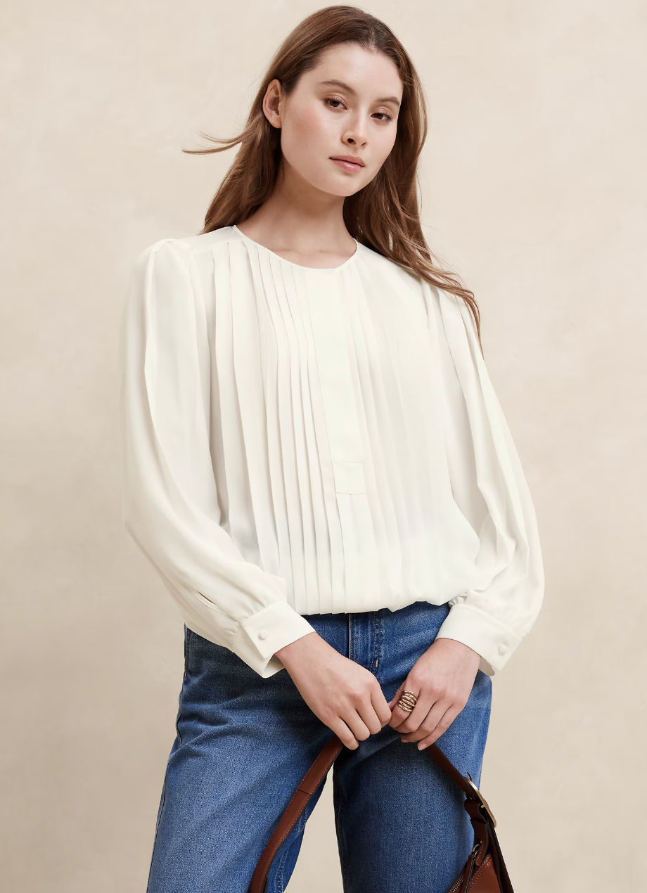 Pleated Georgette Blouse