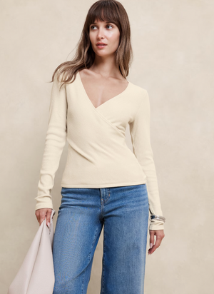 Ribbed Wrap Top