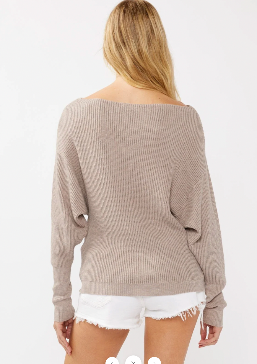 Off Shoulder Waffle Sweater