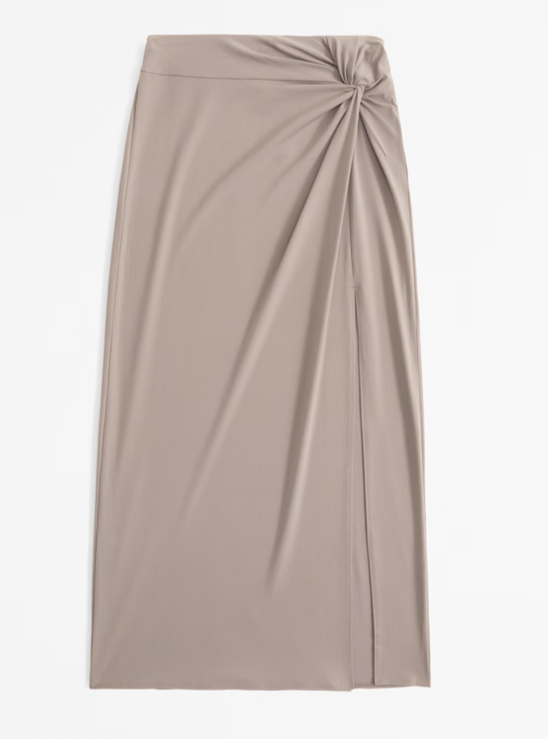 Knotted Crepe Midi Skirt