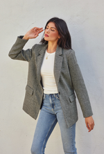 One Button Wool-Blend Blazer