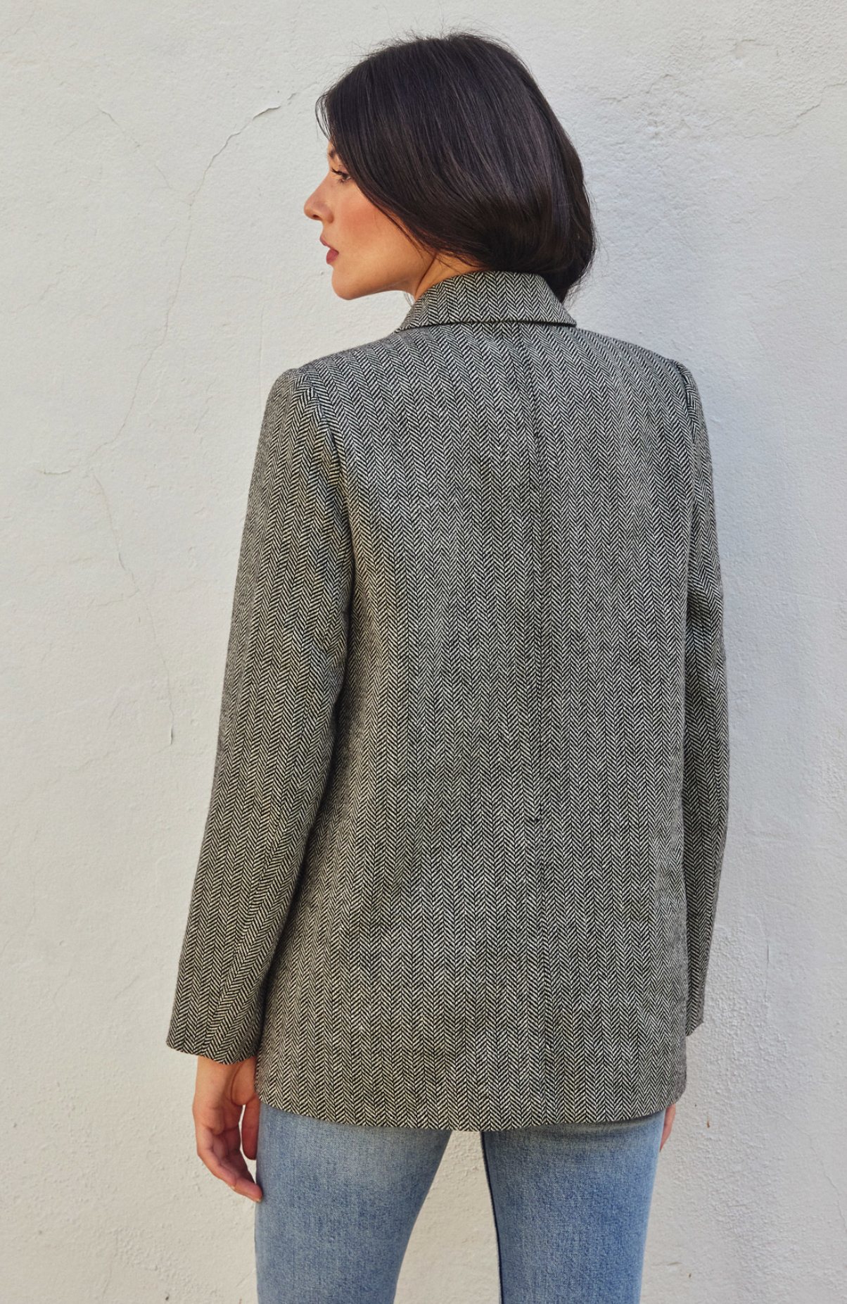 One Button Wool-Blend Blazer