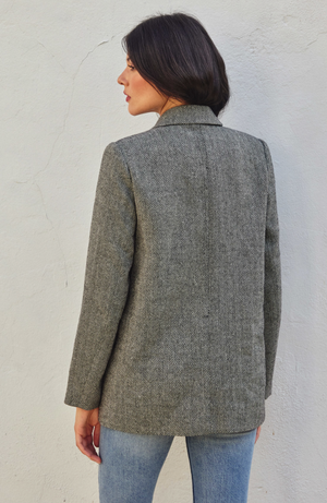 One Button Wool-Blend Blazer