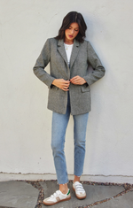 One Button Wool-Blend Blazer