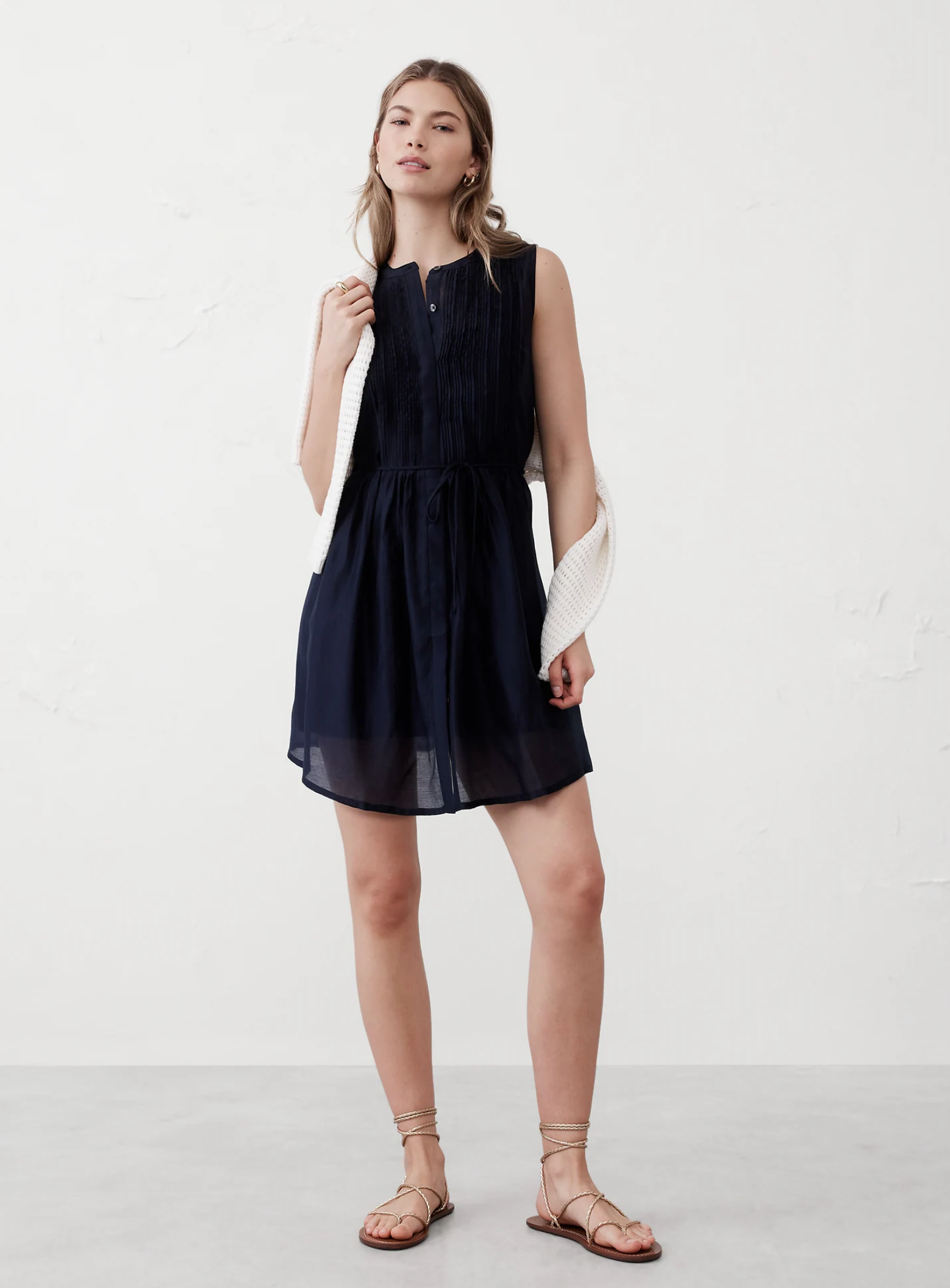 Pintuck Mini Dress